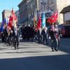 Branch 92 color party at their best marching down king st. in Gananoque during 11 November ceremonies 2016